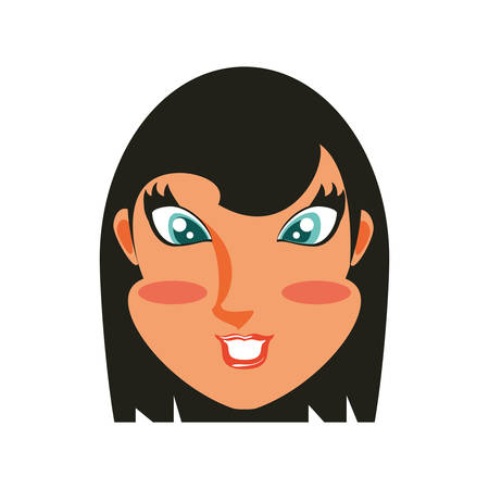 head of young woman avatar character vector illustration designのイラスト素材