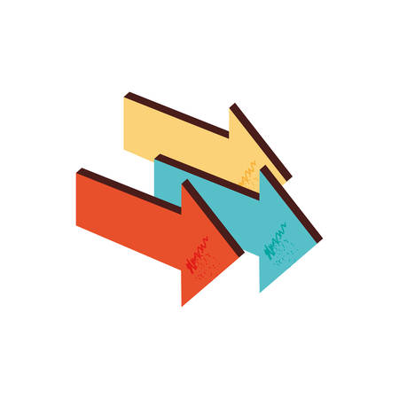set of arrows in different directions vector illustration designのイラスト素材