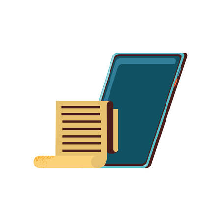 smartphone device with paper receipt vector illustration designのイラスト素材