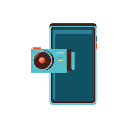 smartphone device with camera photography vector illustration designのイラスト素材