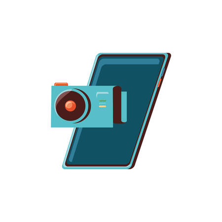 smartphone device with camera photography vector illustration designのイラスト素材