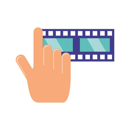 hand with video tape isolated icon vector illustration designのイラスト素材