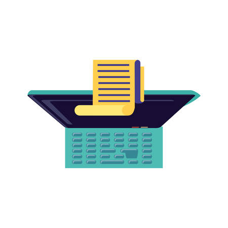 view aerial of laptop computer with paper receipt vector illustration designのイラスト素材