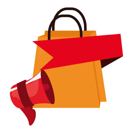 online shopping speaker bag banner vector illustrationのイラスト素材