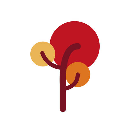 round tree nature on white background vector illustrationのイラスト素材