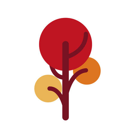 round tree nature on white background vector illustrationのイラスト素材