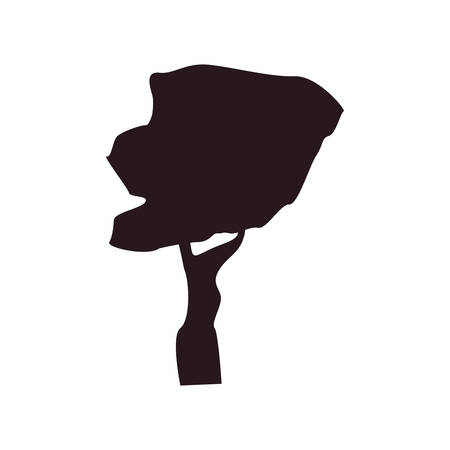silhouette tree botanical on white background vector illustrationのイラスト素材
