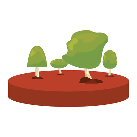 outdoors trees forest on white background vector illustrationのイラスト素材