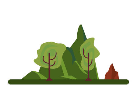 outdoors trees forest on white background vector illustrationのイラスト素材