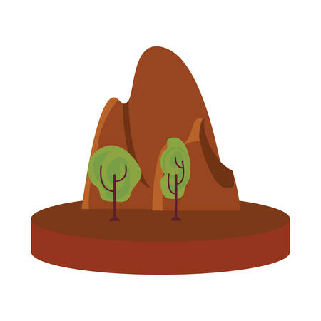 outdoors trees forest on white background vector illustrationのイラスト素材