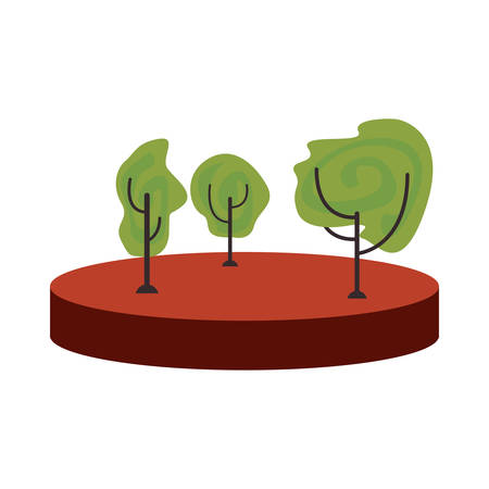 outdoors trees forest on white background vector illustrationのイラスト素材
