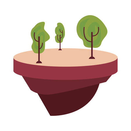 outdoors trees forest on white background vector illustrationのイラスト素材