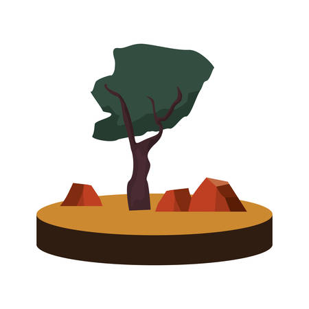 outdoors trees forest on white background vector illustrationのイラスト素材