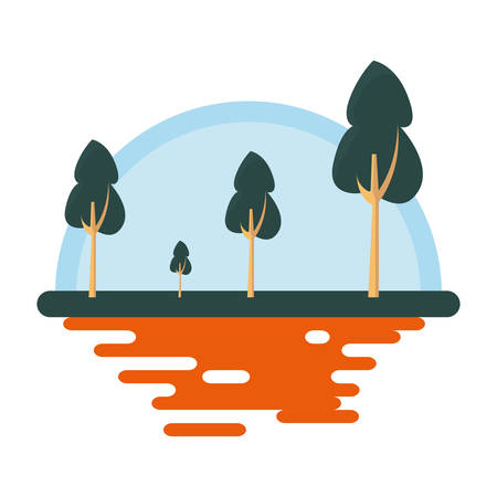 trees forest botanical panorama design vector illustrationのイラスト素材
