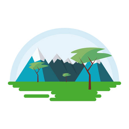 trees forest botanical panorama design vector illustrationのイラスト素材