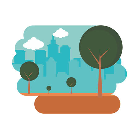 tree park city urban panorama vector illustrationのイラスト素材