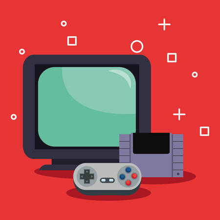 video game television card console vector illustrationのイラスト素材