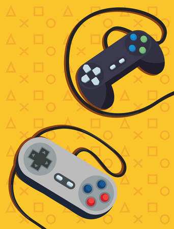 video game controls console background vector illustrationのイラスト素材