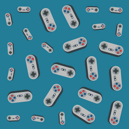 video game controls blue background vector illustration
