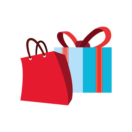 gift box and bag on white background vector illustrationのイラスト素材