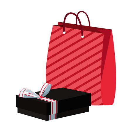 gift box and bag on white background vector illustrationのイラスト素材