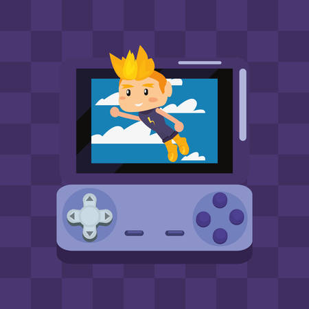 screen bad boy playing video game control vector illustrationのイラスト素材