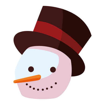 Cartoon snowman icon over white background, colorful design. vector illustrationのイラスト素材