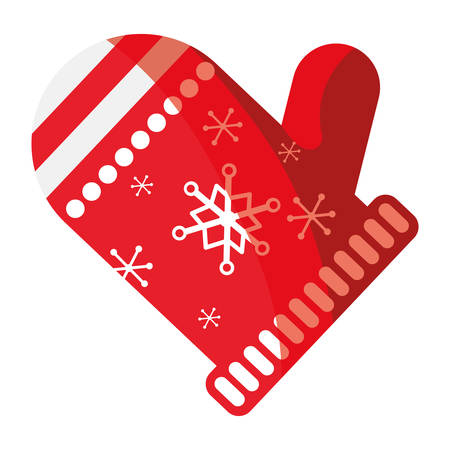 Christmas glove icon over white background, vector illustrationのイラスト素材