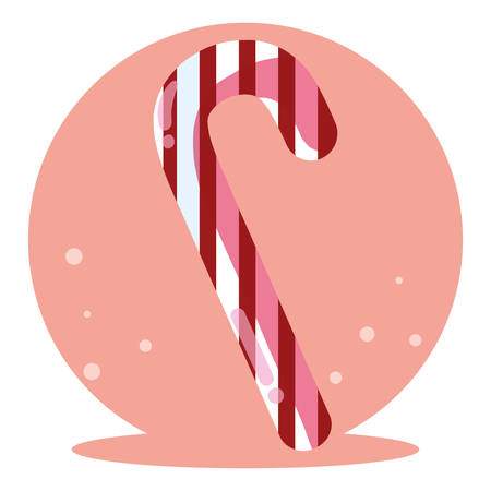 candy cane icon over white background, vector illustrationのイラスト素材