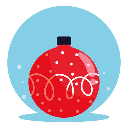 Christmas ball over white background, vector illustrationのイラスト素材