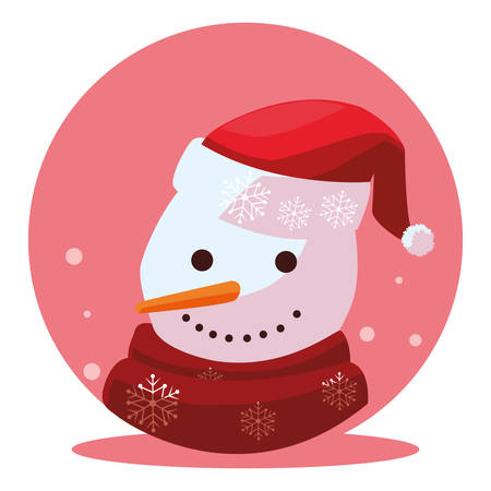 Cartoon snowman icon over white background, colorful design. vector illustrationのイラスト素材