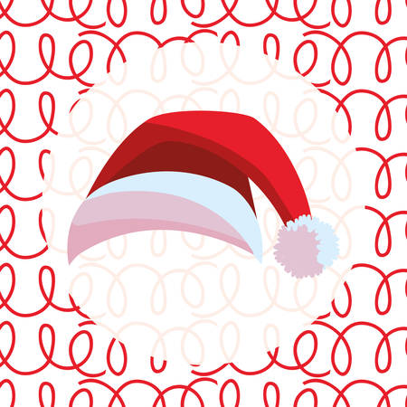 Christmas hat icon over colorful background, vector illustrationのイラスト素材