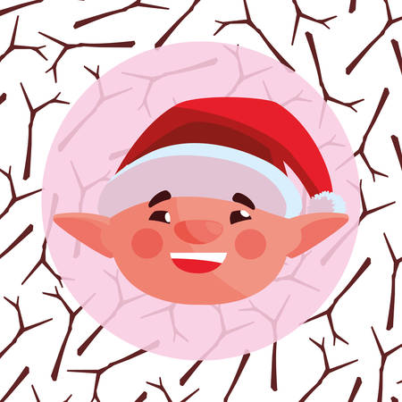 Christmas elf over colorful background, vector illustrationのイラスト素材