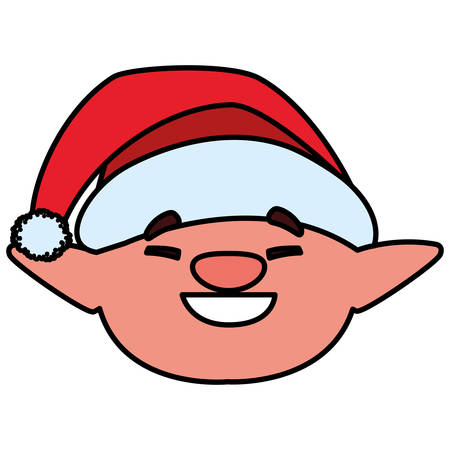 Christmas elf over white background, colorful design. vector illustrationのイラスト素材