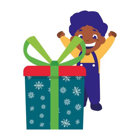 happy boy with gift box celebration vector illustration vector illustrationのイラスト素材