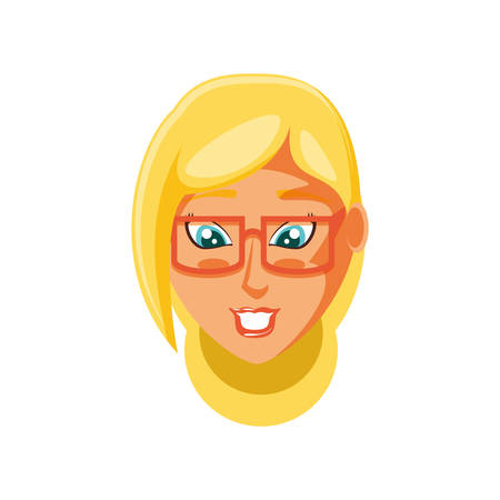 head of young woman avatar character vector illustration designのイラスト素材
