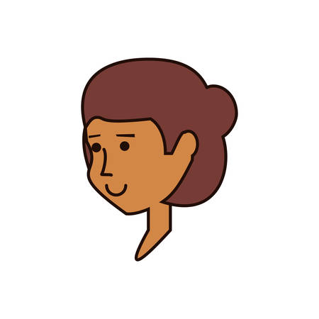 beautiful and young woman head vector illustration designのイラスト素材