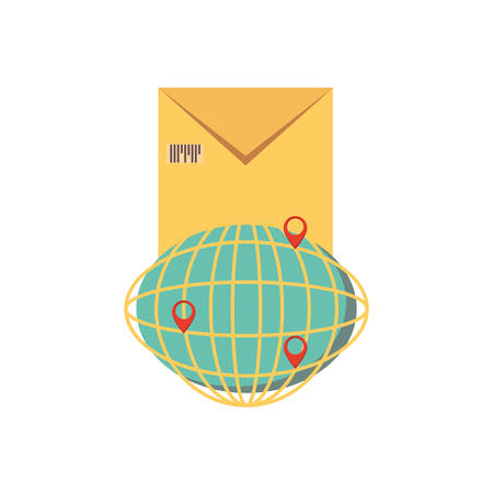 sphere planet with pins location vector illustration designのイラスト素材