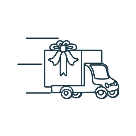 delivery service truck with gift vector illustration designのイラスト素材