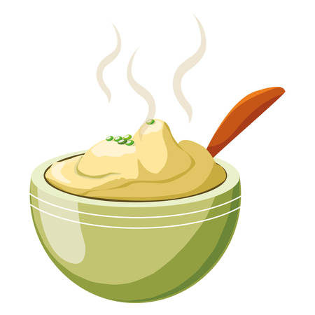 mashed potatoes over white background, colorful design, vector illustrationのイラスト素材