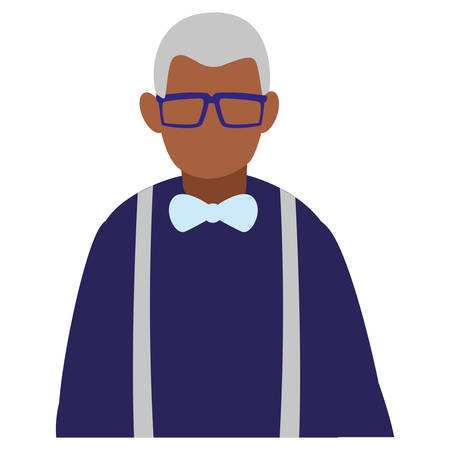 Old man icon over white background, vector illustrationのイラスト素材
