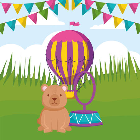 cute bear teddy character vector illustration designのイラスト素材