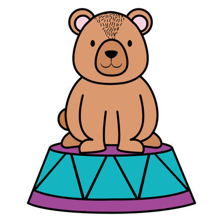 cute bear teddy in stage vector illustration designのイラスト素材