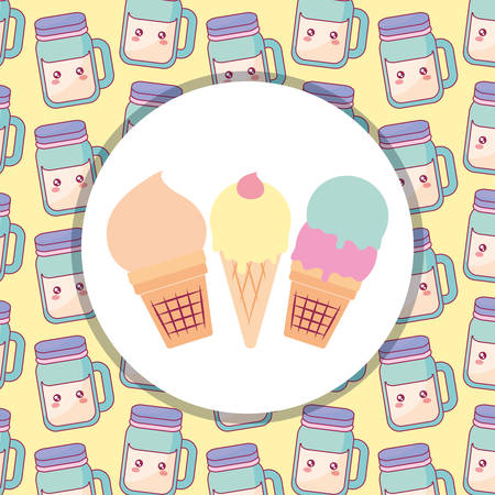 delicious ice cream isolated icon vector illustration designのイラスト素材