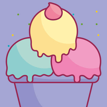 delicious ice cream in cup vector illustration designのイラスト素材