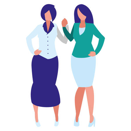 couple of girls avatars characters vector illustration designのイラスト素材