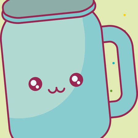 cute beverage jar kawaii character vector illustration designのイラスト素材