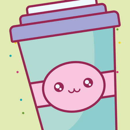 plastic cup container character vector illustration designのイラスト素材