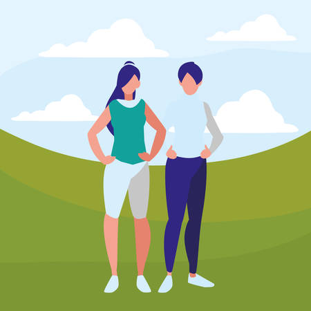 couple of girls avatars characters vector illustration designのイラスト素材
