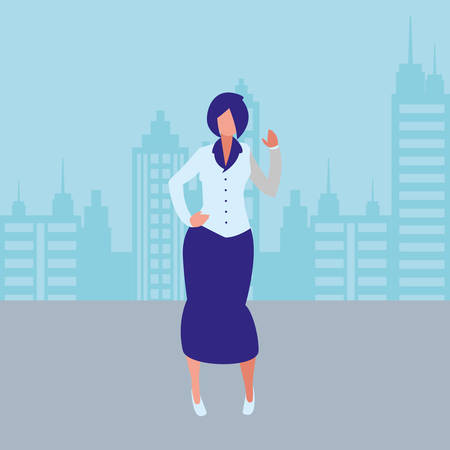 beautiful and young woman character vector illustration designのイラスト素材